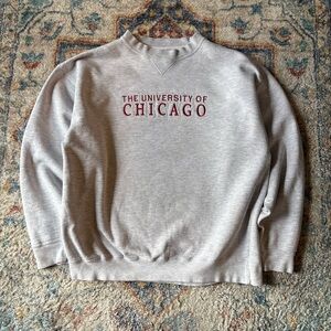 Vintage University Of Chicago Spellout Crewneck Large